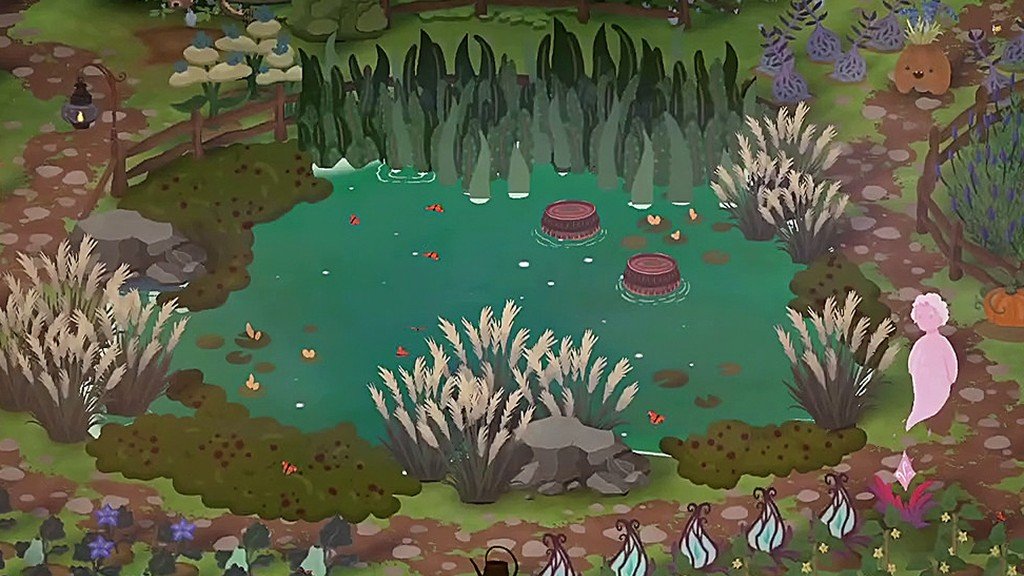 A pond with fishing spots in the Glimmerwick valley